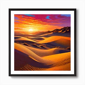 Sunset In The Dunes 1 Art Print