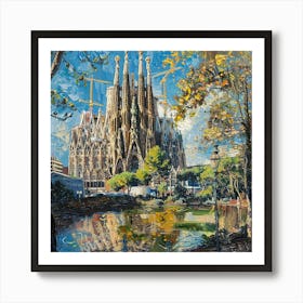 Sagrada Familia Oil Painting Art Print