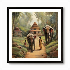 Elephants In The Forest Poster