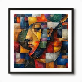 Cubism Face - Man's Face, colorful cubism, cubism, cubist art,   abstract art, abstract painting  city wall art, colorful wall art, home decor, minimal art, modern wall art, wall art, wall decoration, wall print colourful wall art, decor wall art, digital art, digital art download, interior wall art, downloadable art, eclectic wall, fantasy wall art, home decoration, home decor wall, printable art, printable wall art, wall art prints, artistic expression, contemporary, modern art print, unique artwork, Art Print