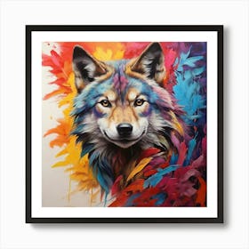 Abstract Wolf Art Print