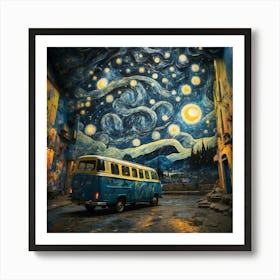 Starry Night Graffiti Rendering Art Print