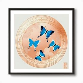 Blue Butterflies Art Print