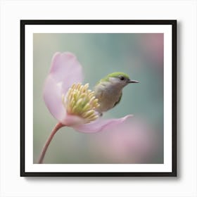 A Close Up Of A Delicate Bird Bud Just Beginning To Bloom, With Soft Petals And Hints Of Vibrant Col (3) Art Print