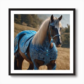 Blue Horse 1 Art Print