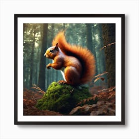 Red Squirrel In The Forest 6 Art Print