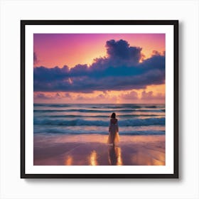 Sunset On The Beach Art Print