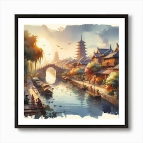 Chinese Village 4 Art Print