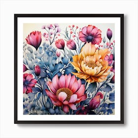 Watercolor Flowers 12 Art Print