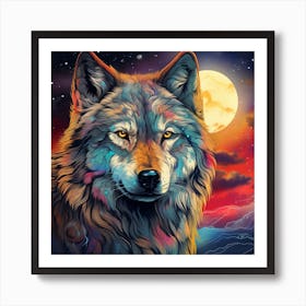 Wolf Painting Art Print