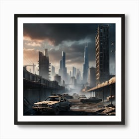 Desecrated Future City Art Print