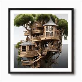 A stunning tree house that is distinctive in its architecture 5 Art Print
