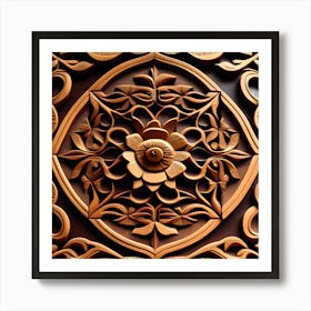 Carved Wood Panel 1 Art Print