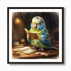 Bird Reading A Book Art Print