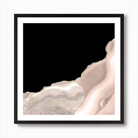 Ivory & Gold Agate Texture 04 Art Print