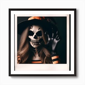 Halloween Portrait Polaroid Frame Poster