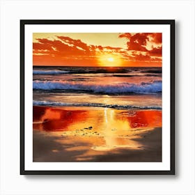 Sunset On The Beach Art Print