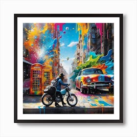 Street Scene color Art Print