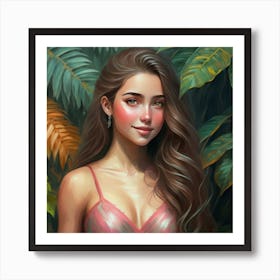 Girl In The Jungle Art Print