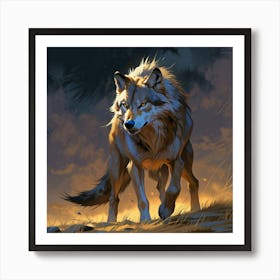 Wolf At steppes Art Print