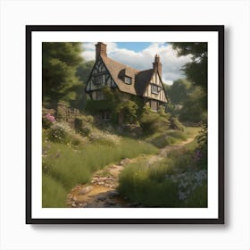 Cottage In The Woods 2 Art Print