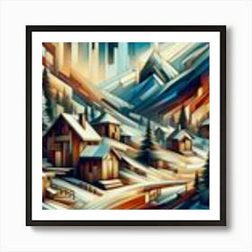 A mixture of modern abstract art, plastic art, surreal art, oil painting abstract painting art e
wooden huts mountain montain village 9 Art Print