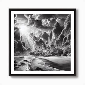 Black And White Painting 3 Art Print