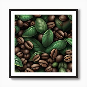 Coffee Beans Seamless Pattern 1 Art Print