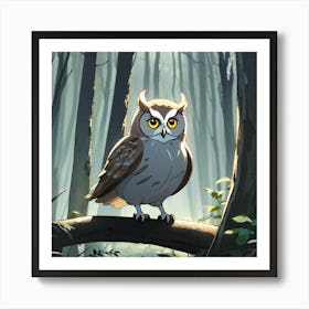 Owl In The Forest 29 Art Print