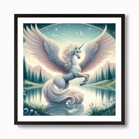 White Unicorn 3 Art Print