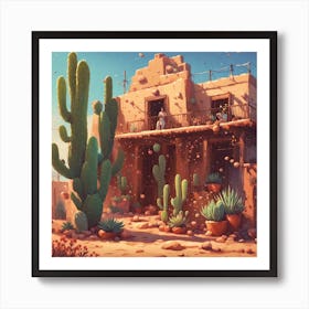 Cactus House 2 Art Print