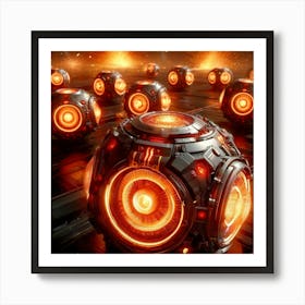 A Detailed Sci Fi Depiction Of Firestorm Mines Art Print