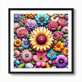 Colorful Flowers 5 Art Print