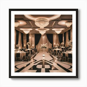 Black And White Wedding Reception 2 Art Print