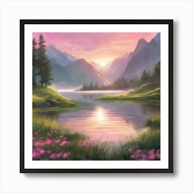 Tranquil Peaks Art Print