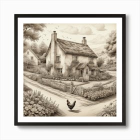 Country Cottage art Art Print