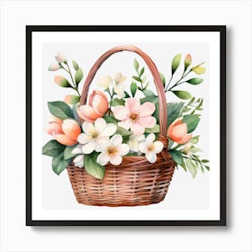 Basket Of Flowers 3 Art Print