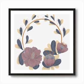 Floral Wreath Flowers Flower Arrangement Bouquet Cutout Nature Graphics Art Print