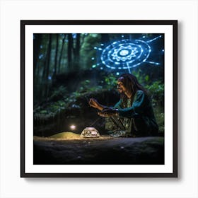 Shaman In The Forest Art Print