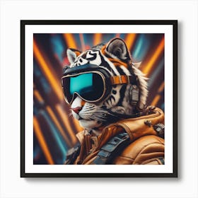 Tiger With Goggles Art Print