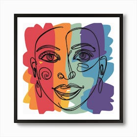 Rainbow Face Art Print