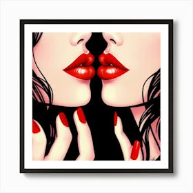 Kissing Lips 1 Art Print