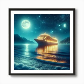 Cruise Ship At Night 2 Art Print