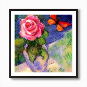 the program relationship of a flower and the butterfly Art Print