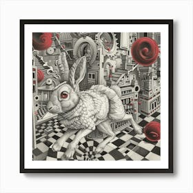 Rabbit In The City 2 Art Print