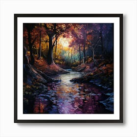 Sunset In The Woods Art Print