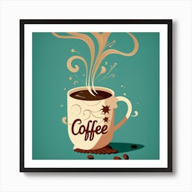 Coffee Cup With Steam Poster 2 Art Print