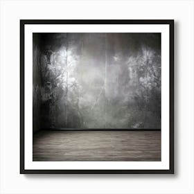 Empty Room With Metal Wall Art Print
