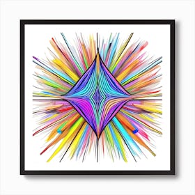 Abstract Colorful Star Art Print