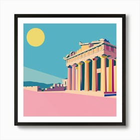 A Temple Of Olympian Zeus In Athens Minimal Illu 1720009190 1 Art Print